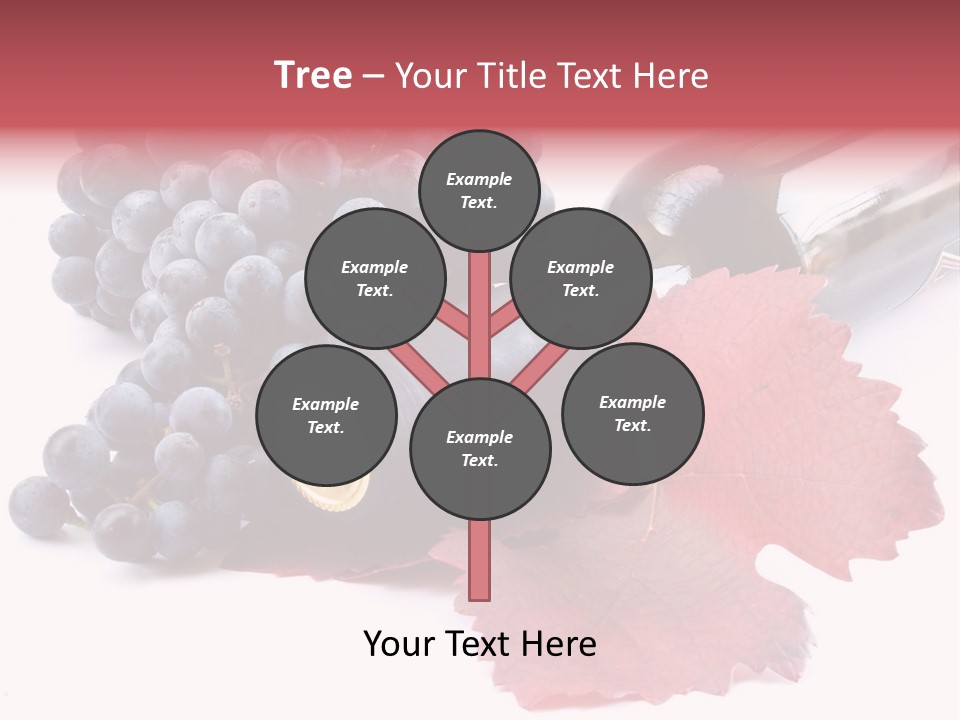 Blue Wine With Bottle And Grapes PowerPoint Template