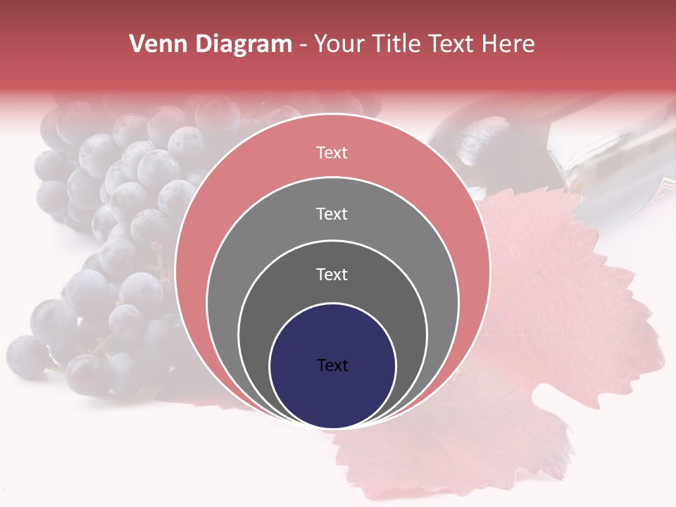 Blue Wine With Bottle And Grapes PowerPoint Template