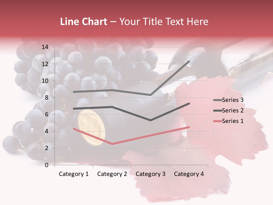 Blue Wine With Bottle And Grapes PowerPoint Template