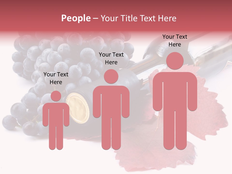 Blue Wine With Bottle And Grapes PowerPoint Template