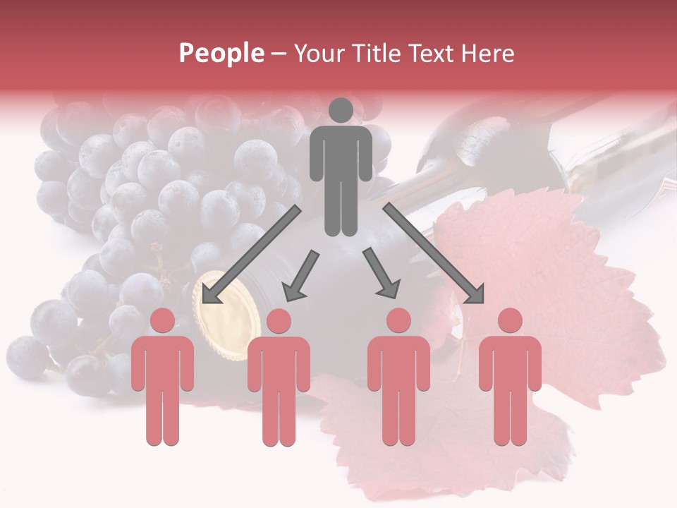 Blue Wine With Bottle And Grapes PowerPoint Template