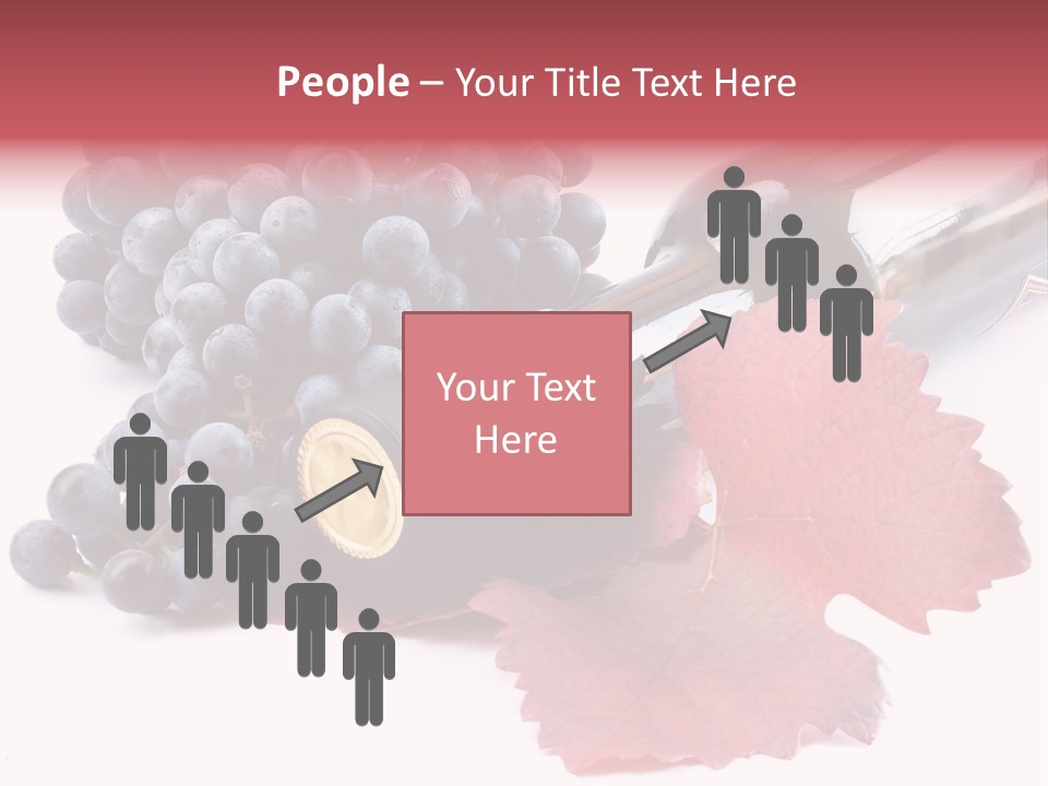 Blue Wine With Bottle And Grapes PowerPoint Template