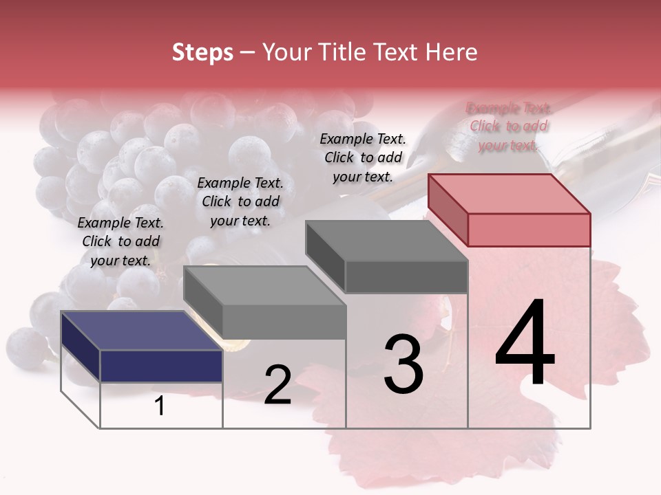 Blue Wine With Bottle And Grapes PowerPoint Template