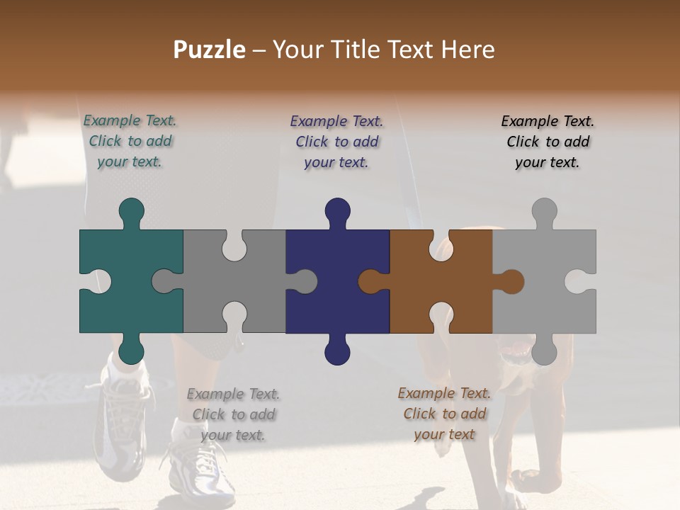 A Person Walking A Brown And White Dog On A Leash PowerPoint Template