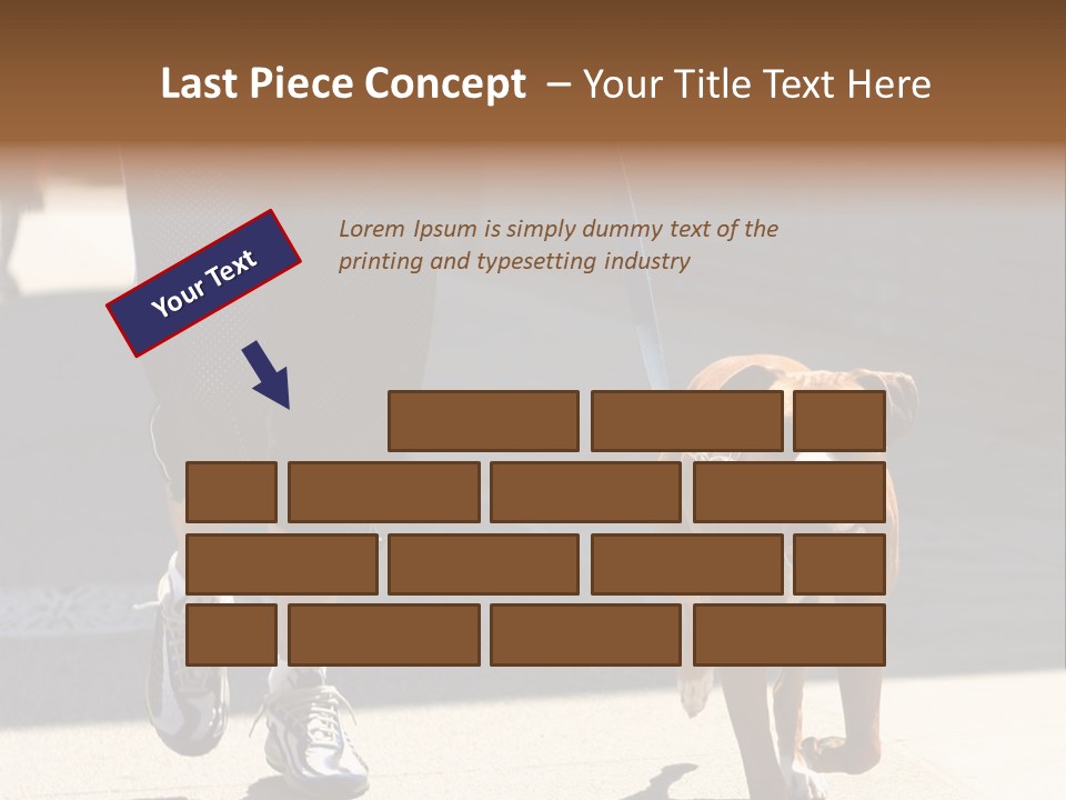 A Person Walking A Brown And White Dog On A Leash PowerPoint Template