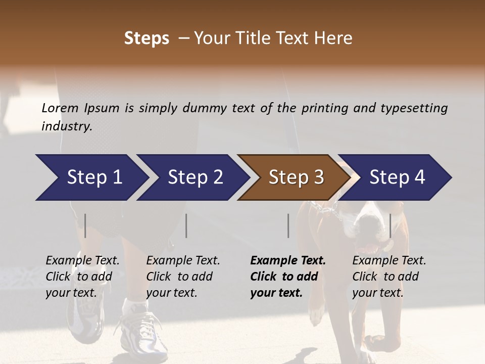 A Person Walking A Brown And White Dog On A Leash PowerPoint Template