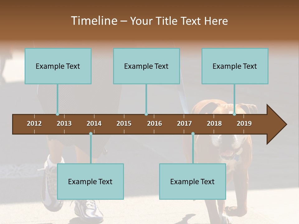 A Person Walking A Brown And White Dog On A Leash PowerPoint Template