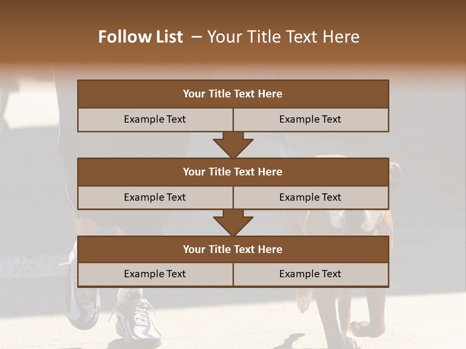 A Person Walking A Brown And White Dog On A Leash PowerPoint Template