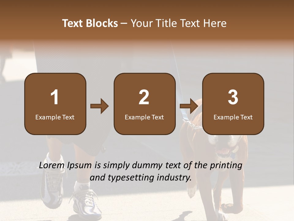 A Person Walking A Brown And White Dog On A Leash PowerPoint Template