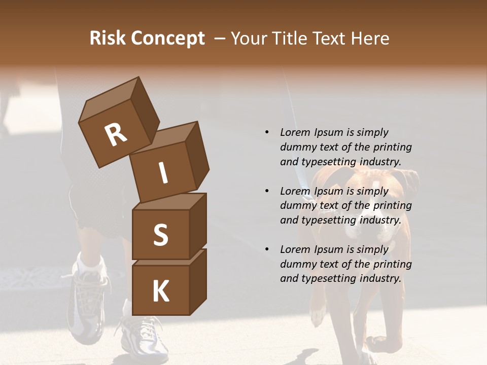 A Person Walking A Brown And White Dog On A Leash PowerPoint Template