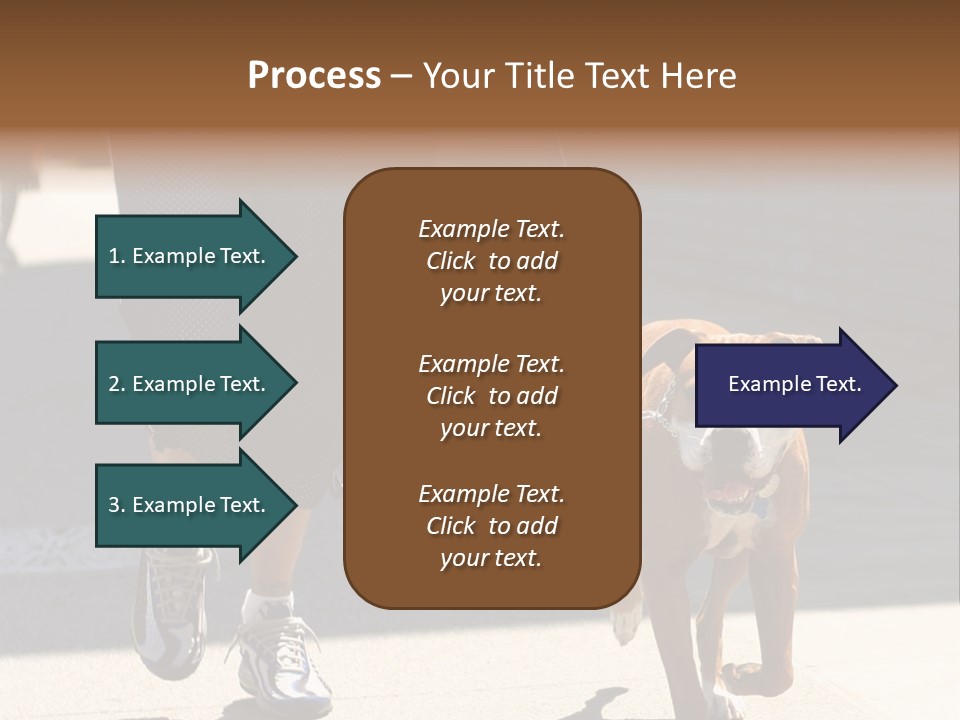 A Person Walking A Brown And White Dog On A Leash PowerPoint Template