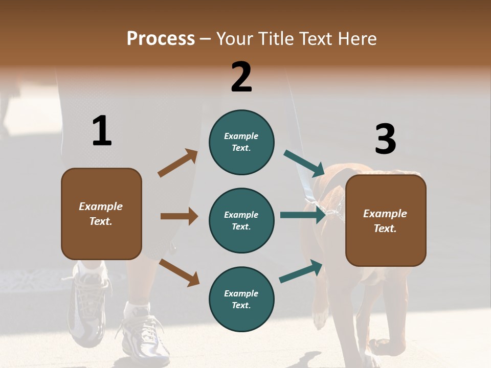 A Person Walking A Brown And White Dog On A Leash PowerPoint Template