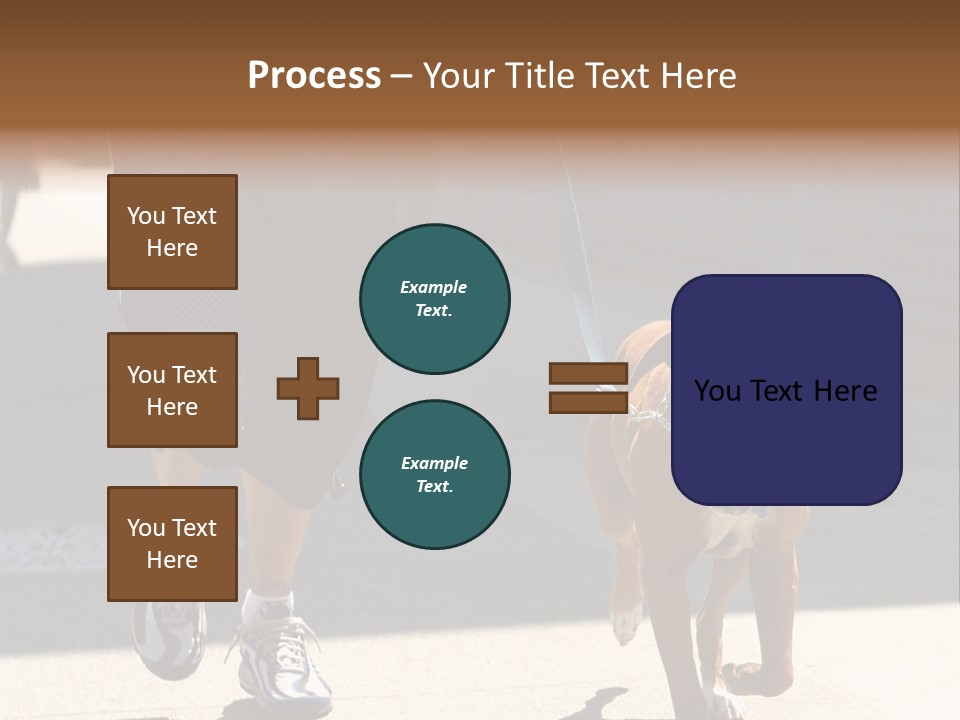 A Person Walking A Brown And White Dog On A Leash PowerPoint Template