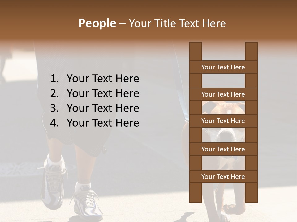 A Person Walking A Brown And White Dog On A Leash PowerPoint Template