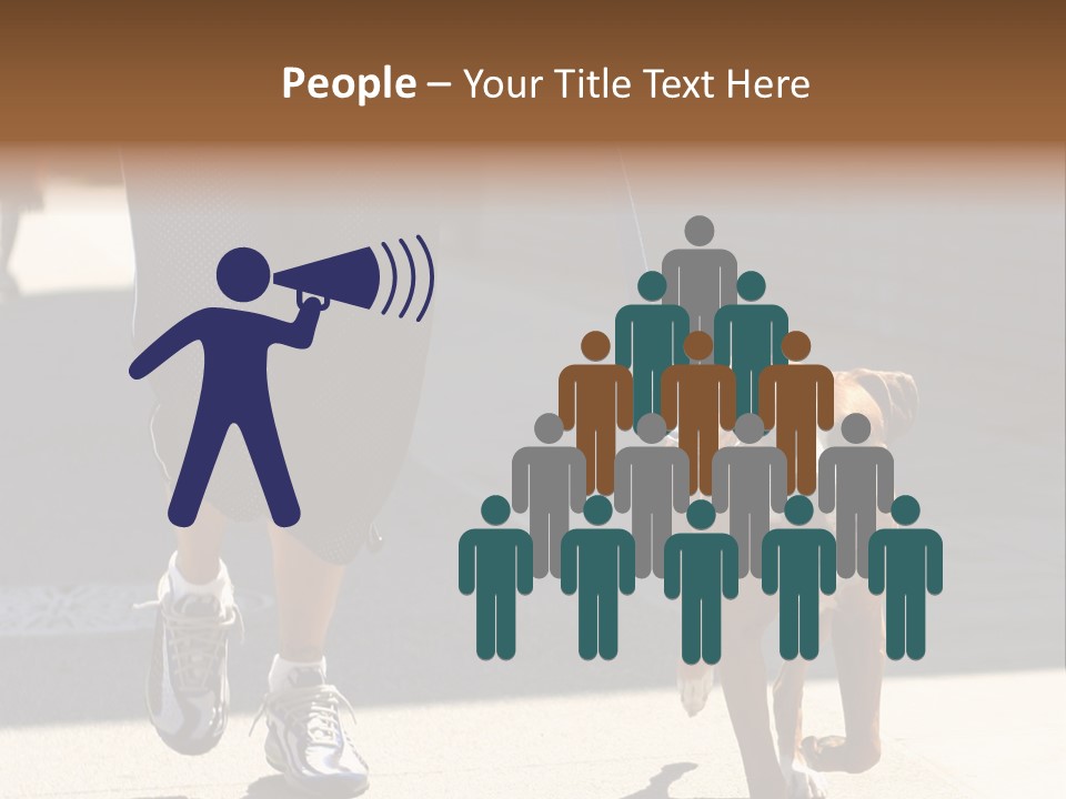 A Person Walking A Brown And White Dog On A Leash PowerPoint Template