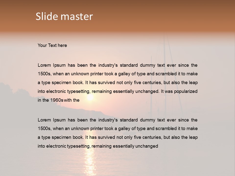 Silhouettes Of Sailboat At Sunset, Ibiza PowerPoint Template