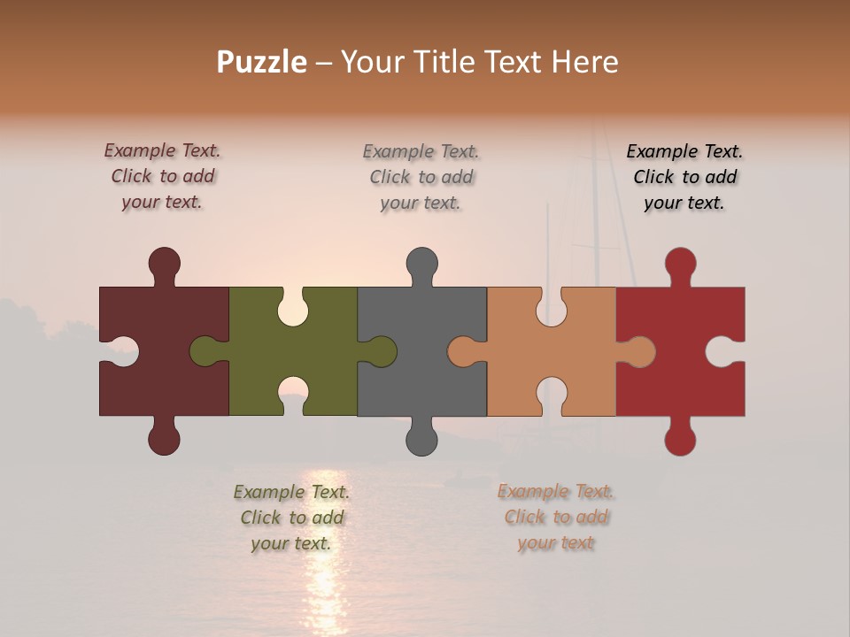 Silhouettes Of Sailboat At Sunset, Ibiza PowerPoint Template