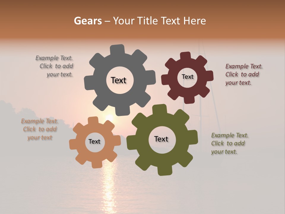 Silhouettes Of Sailboat At Sunset, Ibiza PowerPoint Template