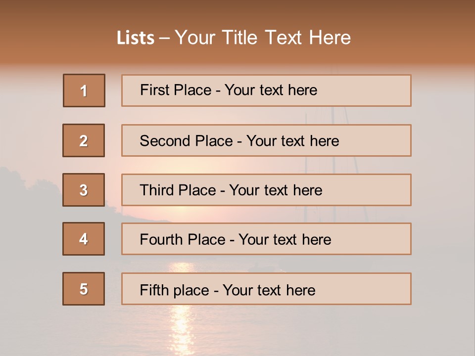 Silhouettes Of Sailboat At Sunset, Ibiza PowerPoint Template
