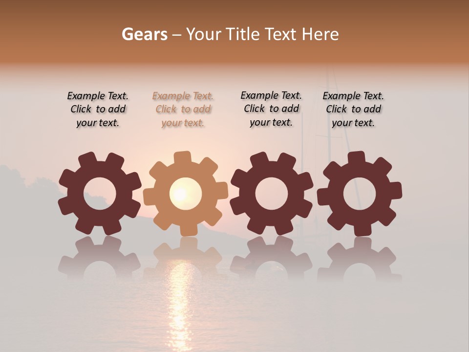 Silhouettes Of Sailboat At Sunset, Ibiza PowerPoint Template