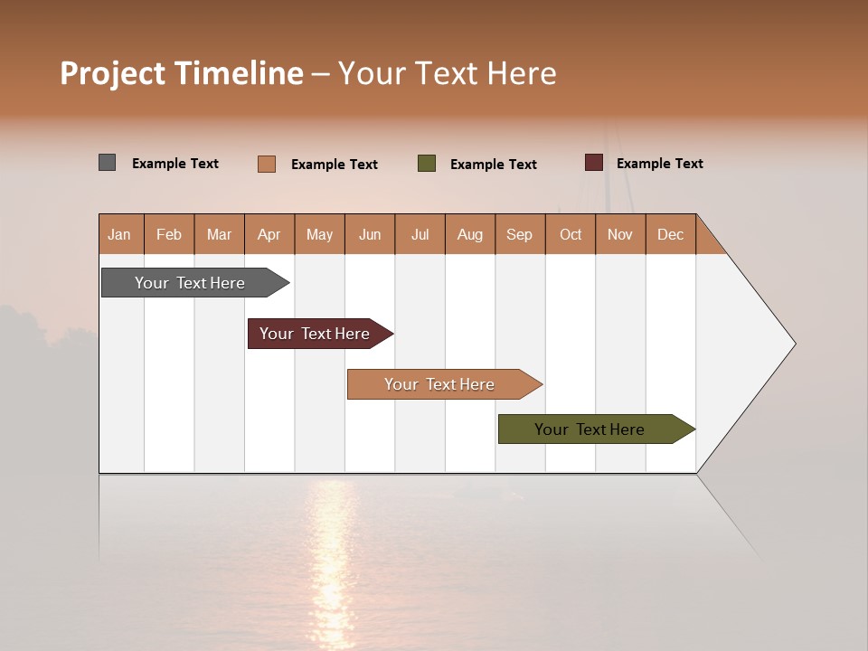 Silhouettes Of Sailboat At Sunset, Ibiza PowerPoint Template