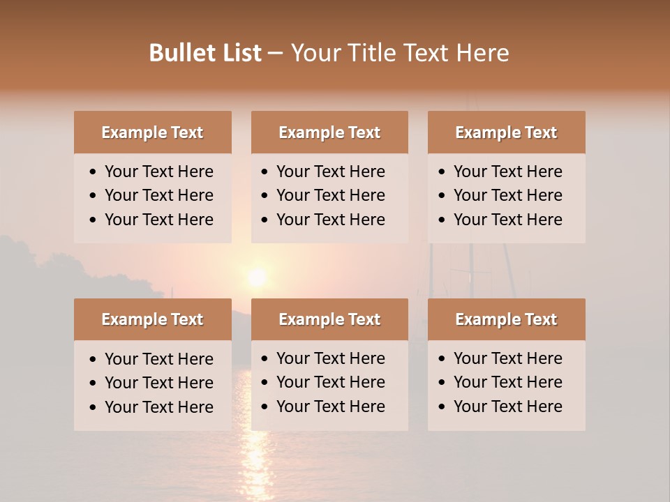 Silhouettes Of Sailboat At Sunset, Ibiza PowerPoint Template