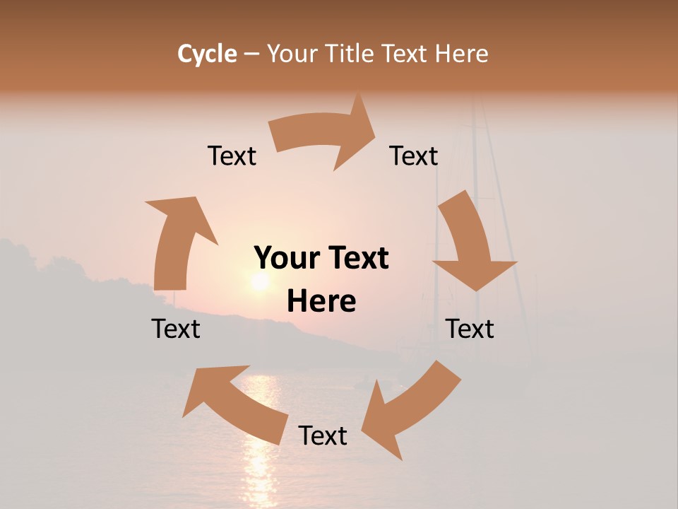 Silhouettes Of Sailboat At Sunset, Ibiza PowerPoint Template