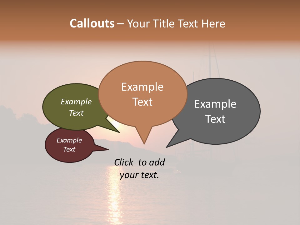 Silhouettes Of Sailboat At Sunset, Ibiza PowerPoint Template