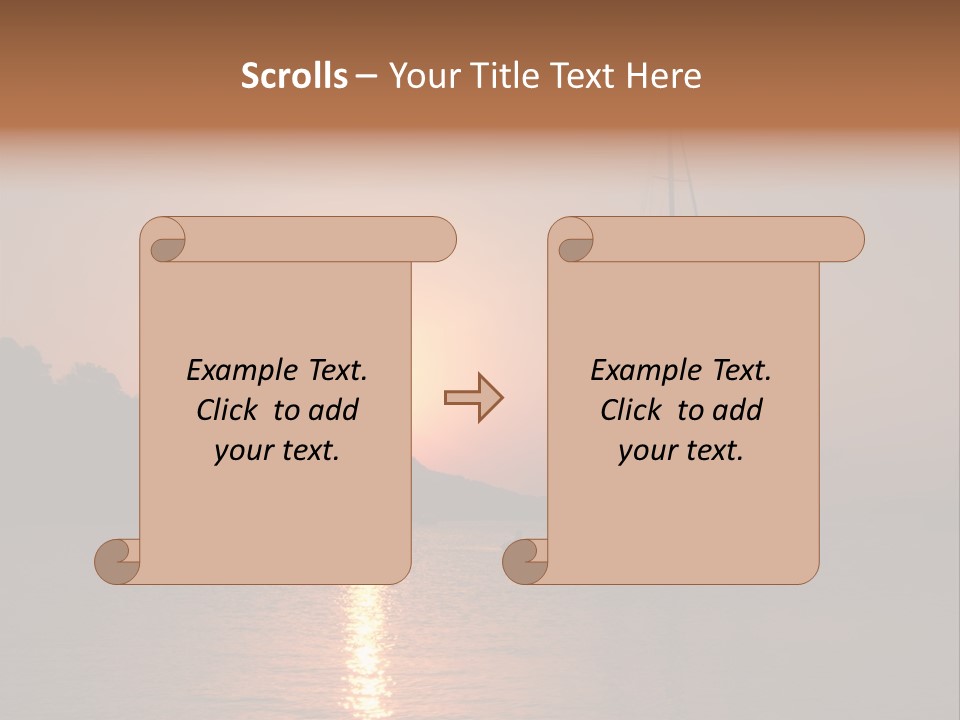 Silhouettes Of Sailboat At Sunset, Ibiza PowerPoint Template