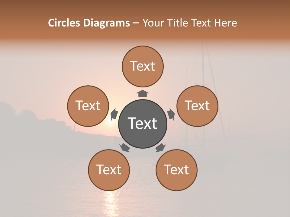 Silhouettes Of Sailboat At Sunset, Ibiza PowerPoint Template