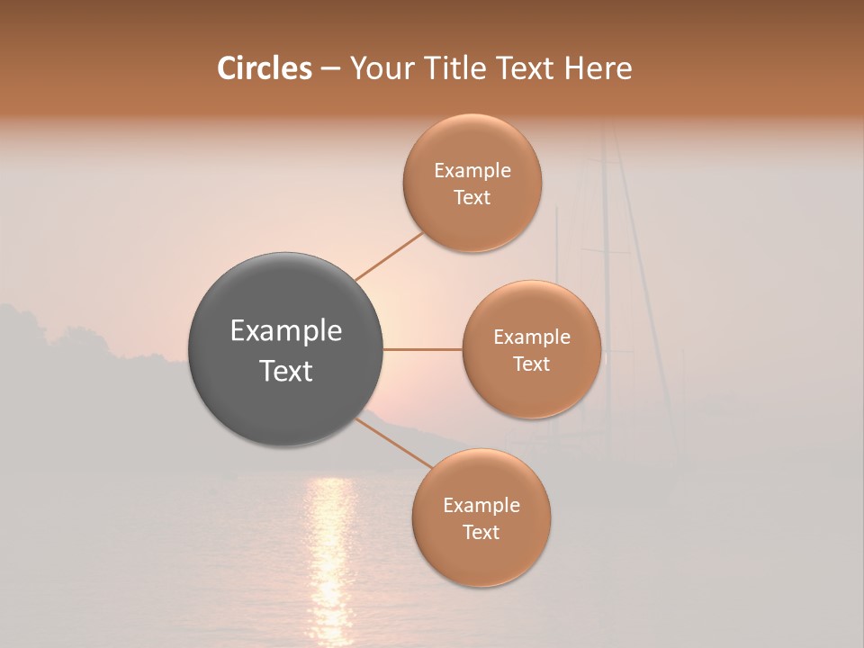 Silhouettes Of Sailboat At Sunset, Ibiza PowerPoint Template