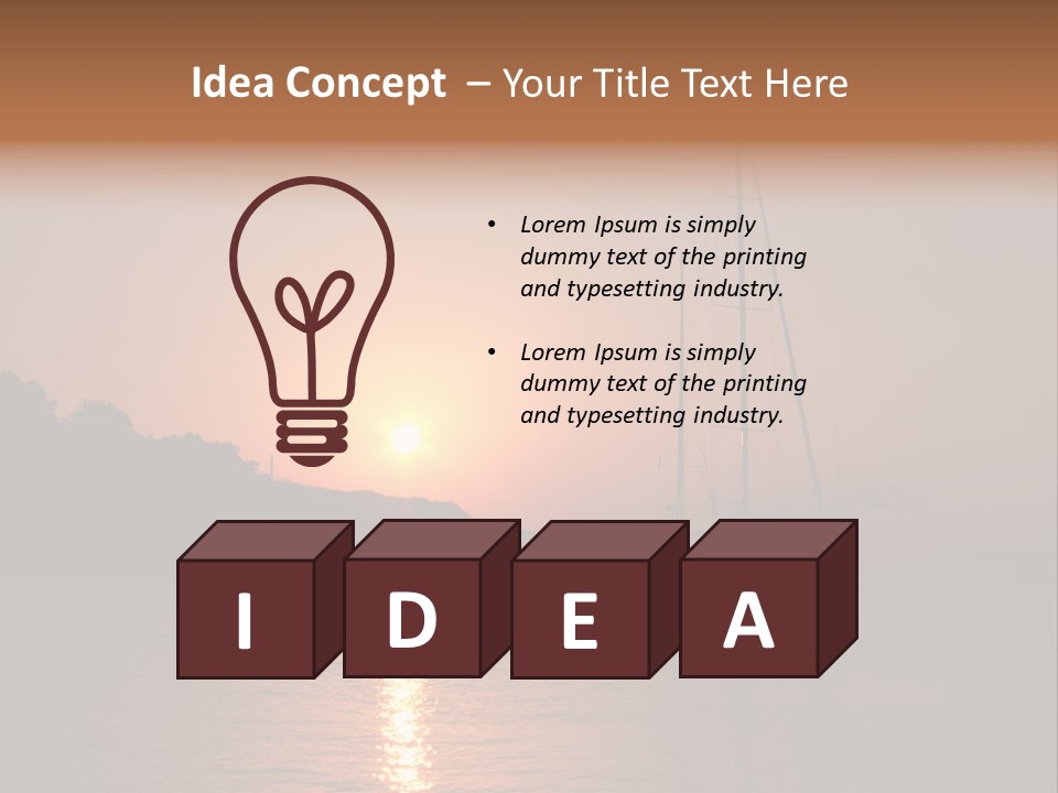 Silhouettes Of Sailboat At Sunset, Ibiza PowerPoint Template