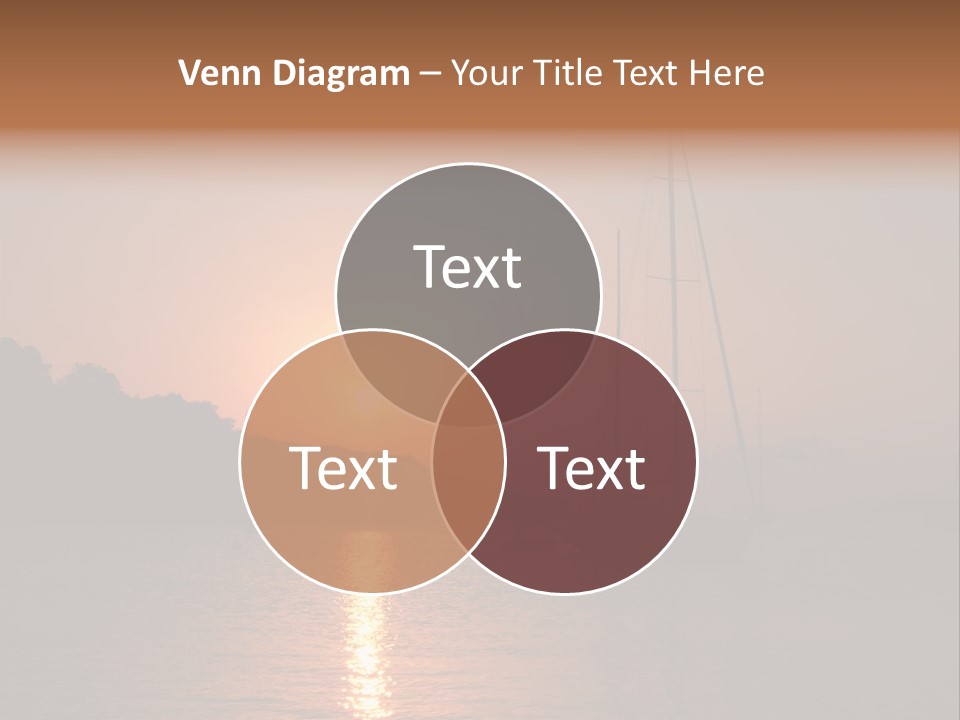 Silhouettes Of Sailboat At Sunset, Ibiza PowerPoint Template