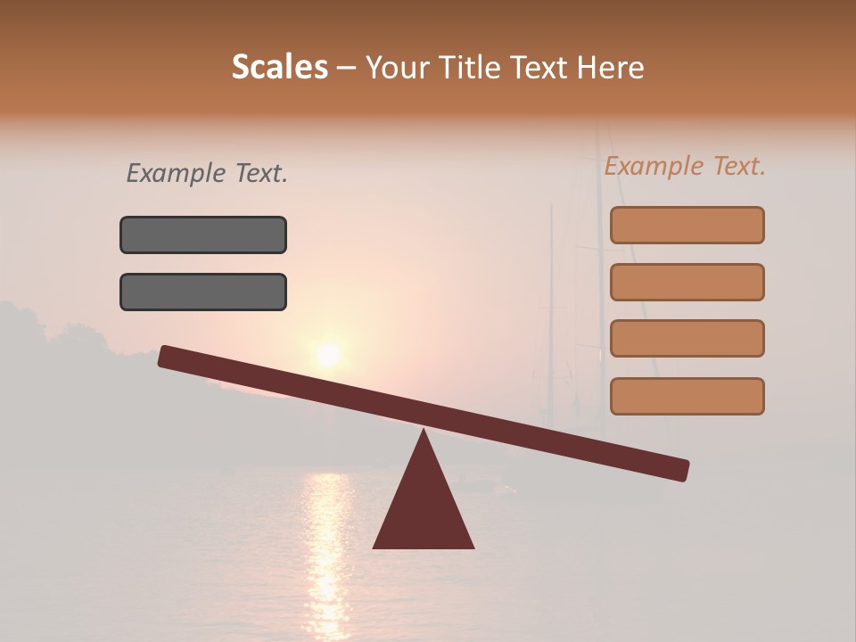 Silhouettes Of Sailboat At Sunset, Ibiza PowerPoint Template