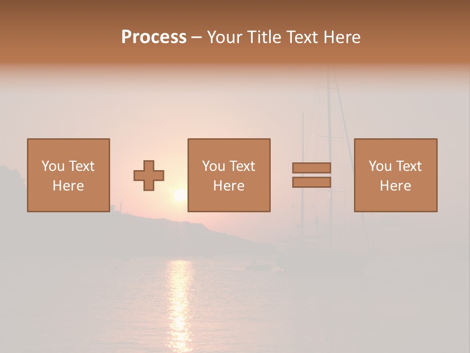 Silhouettes Of Sailboat At Sunset, Ibiza PowerPoint Template