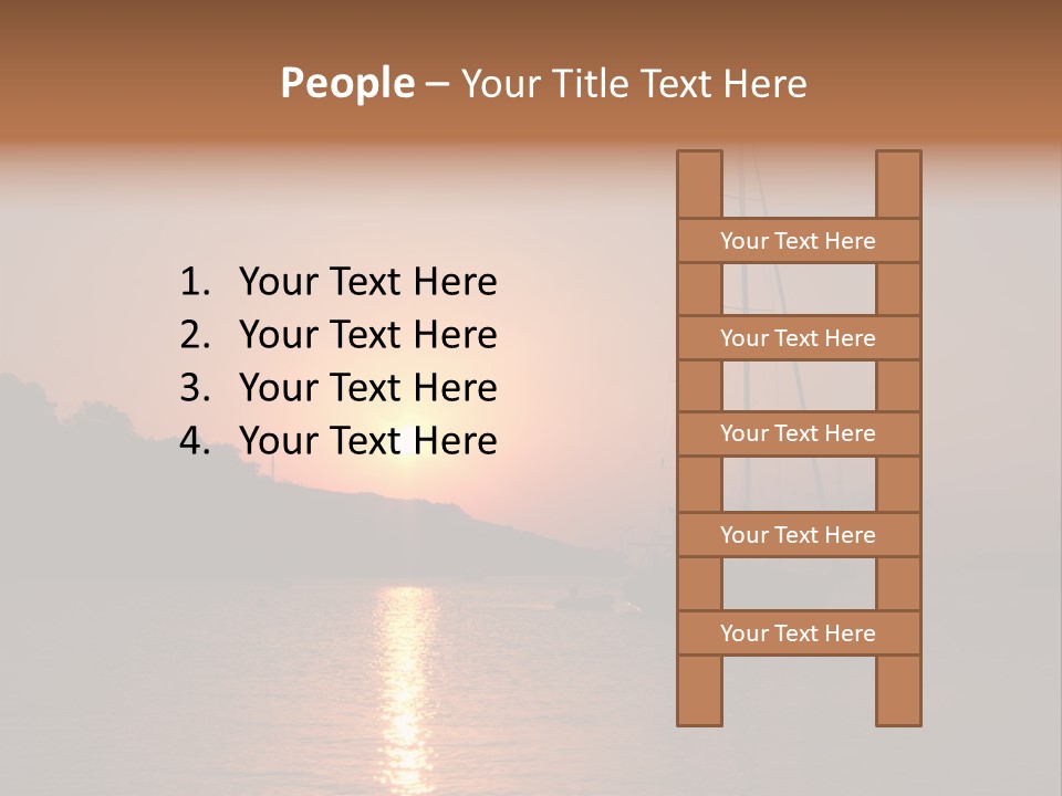 Silhouettes Of Sailboat At Sunset, Ibiza PowerPoint Template