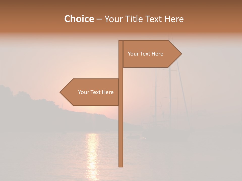 Silhouettes Of Sailboat At Sunset, Ibiza PowerPoint Template