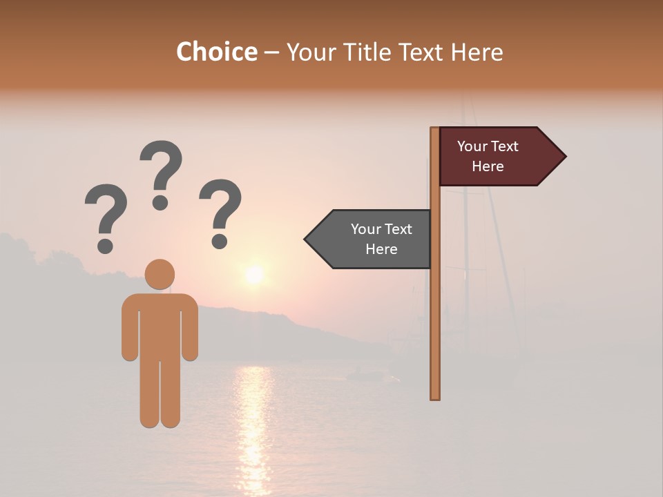 Silhouettes Of Sailboat At Sunset, Ibiza PowerPoint Template