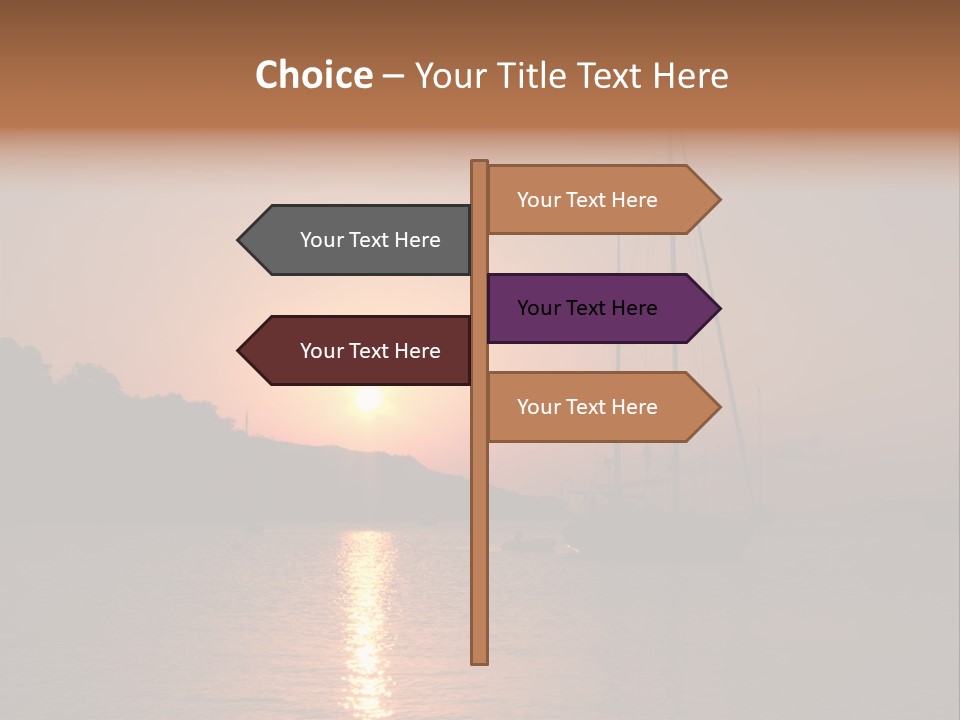 Silhouettes Of Sailboat At Sunset, Ibiza PowerPoint Template