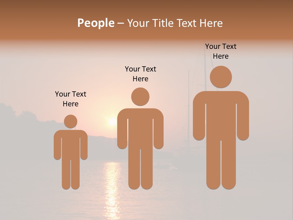 Silhouettes Of Sailboat At Sunset, Ibiza PowerPoint Template