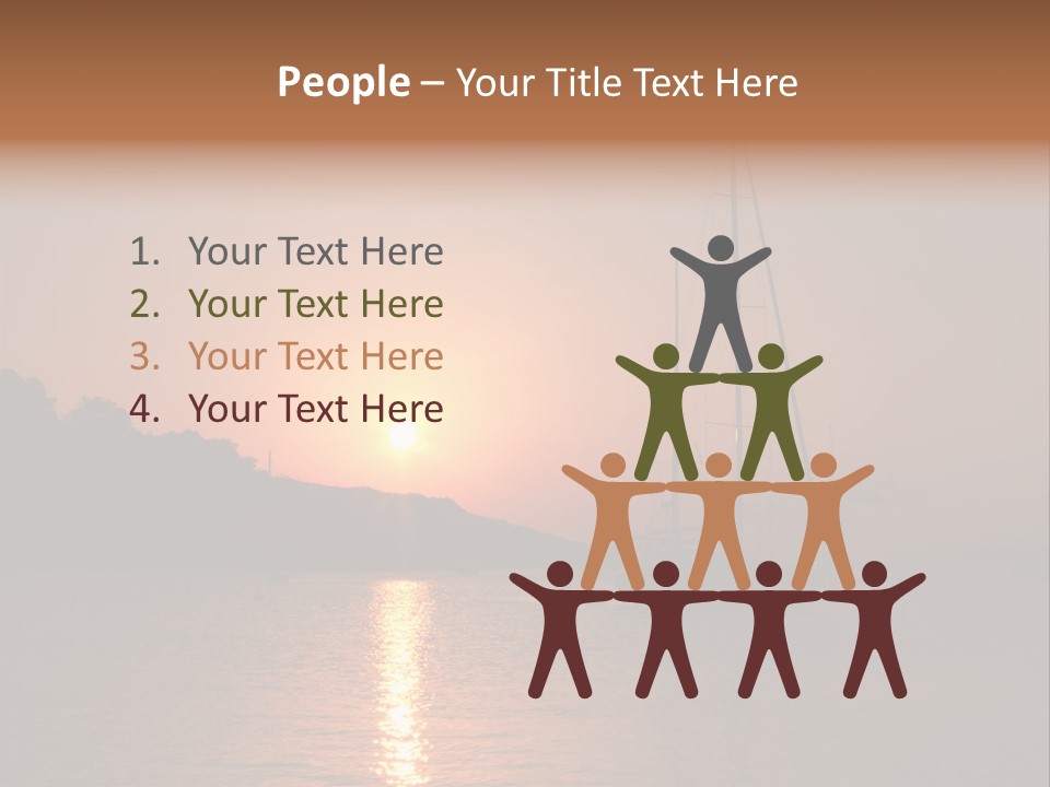 Silhouettes Of Sailboat At Sunset, Ibiza PowerPoint Template