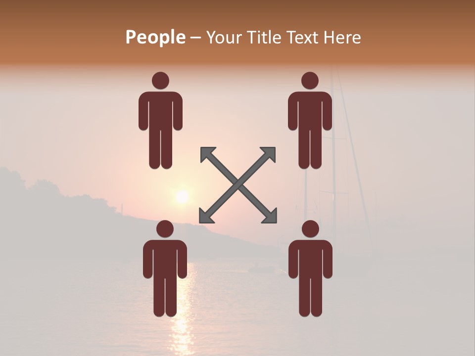 Silhouettes Of Sailboat At Sunset, Ibiza PowerPoint Template