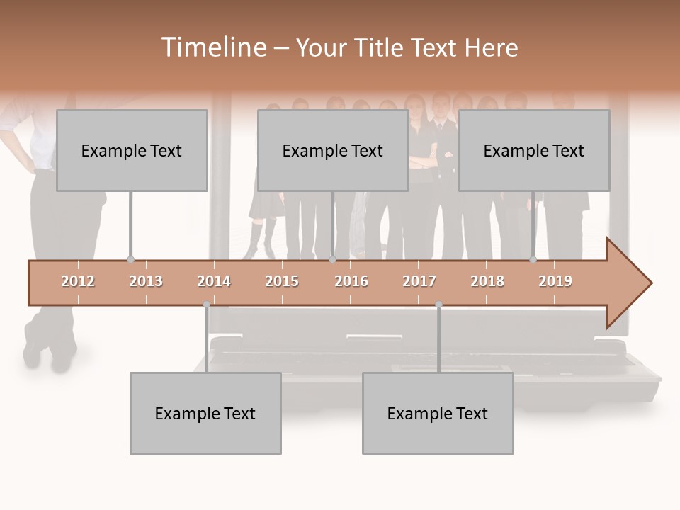 Business Online Team In A Laptop Computer With A Businessman Next To It PowerPoint Template