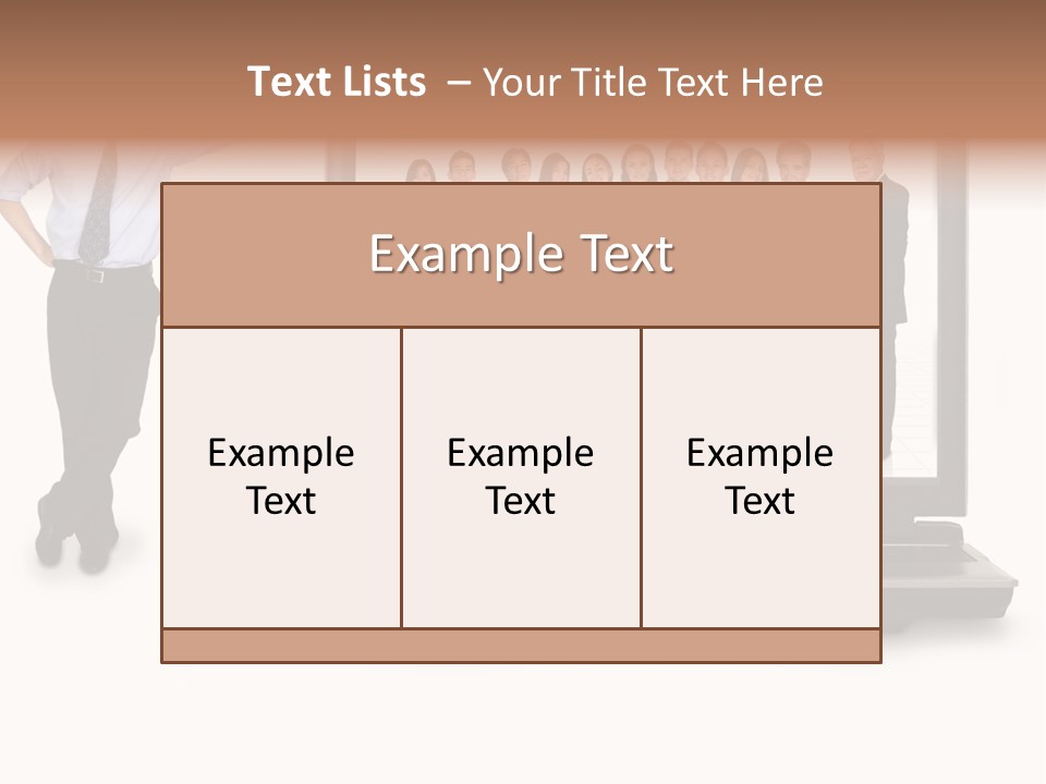 Business Online Team In A Laptop Computer With A Businessman Next To It PowerPoint Template