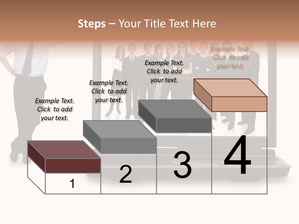 Business Online Team In A Laptop Computer With A Businessman Next To It PowerPoint Template
