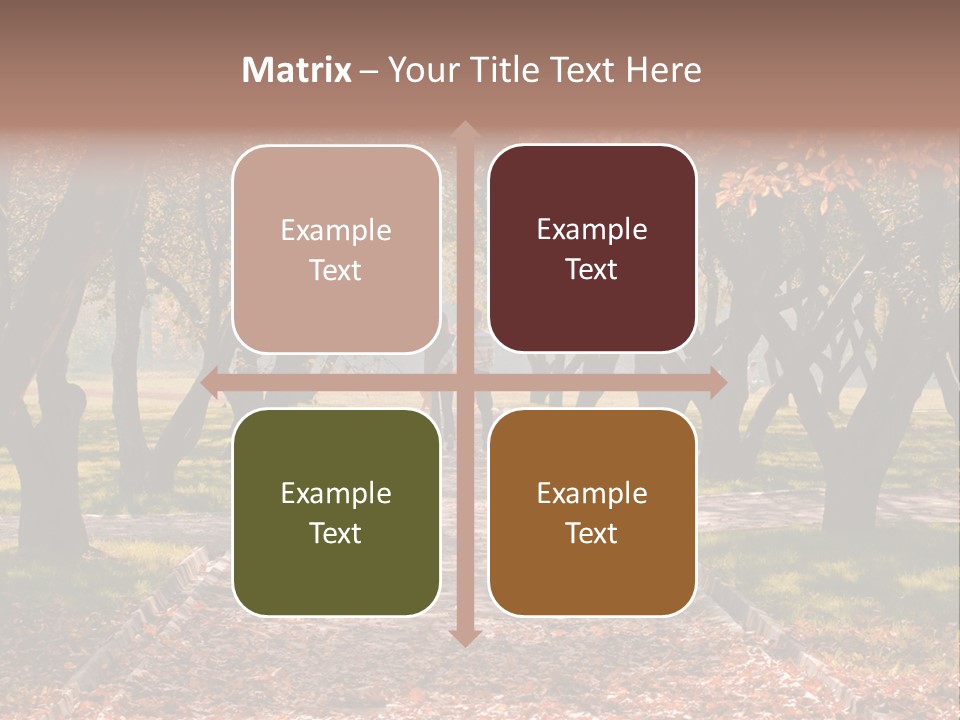 Autumn In Public Garden. Young Couple On A Path PowerPoint Template