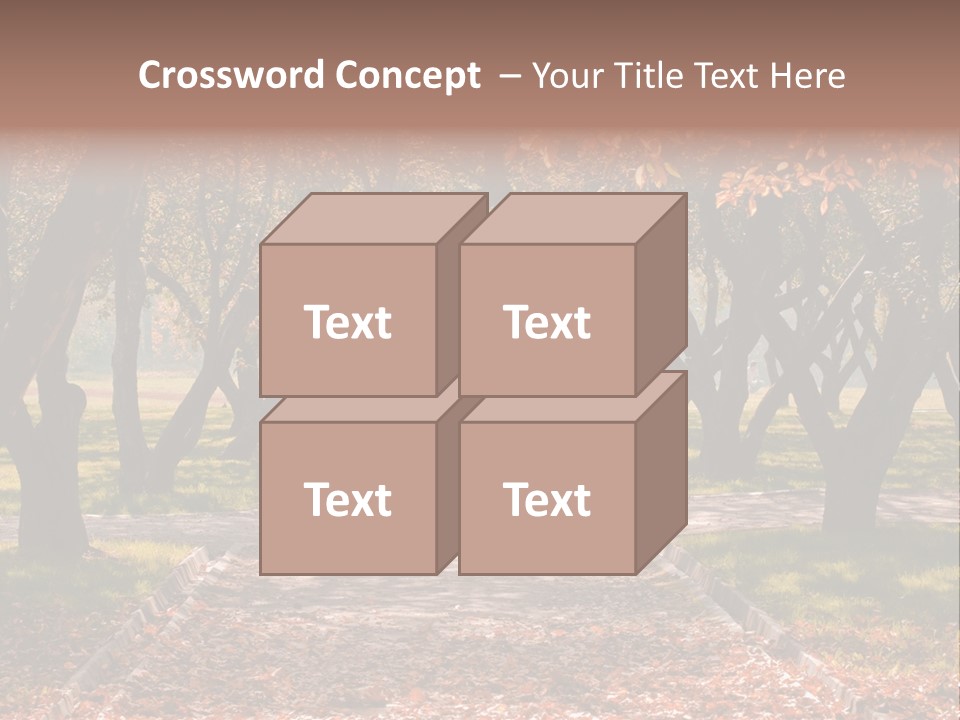 Autumn In Public Garden. Young Couple On A Path PowerPoint Template