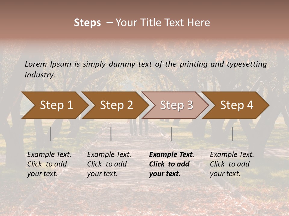 Autumn In Public Garden. Young Couple On A Path PowerPoint Template