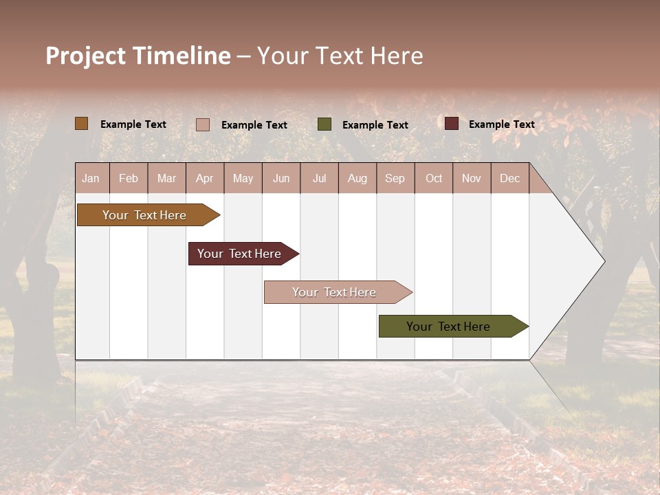 Autumn In Public Garden. Young Couple On A Path PowerPoint Template