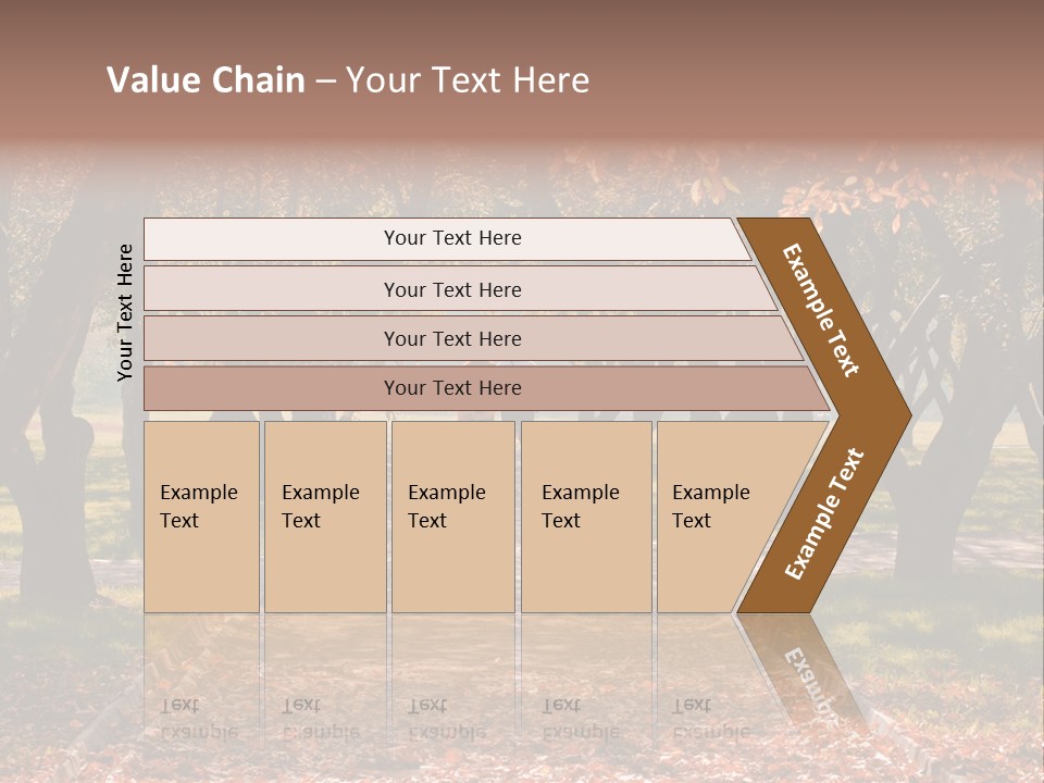 Autumn In Public Garden. Young Couple On A Path PowerPoint Template